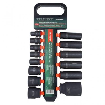 Ударни вложки ROCKFORCE 1/2" къси + дълги 14-части