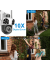 Тройна Външна WiFi Камера с три екрана 4MP+4MP+4MP, 10x ZOOM, ICSee, Бяла