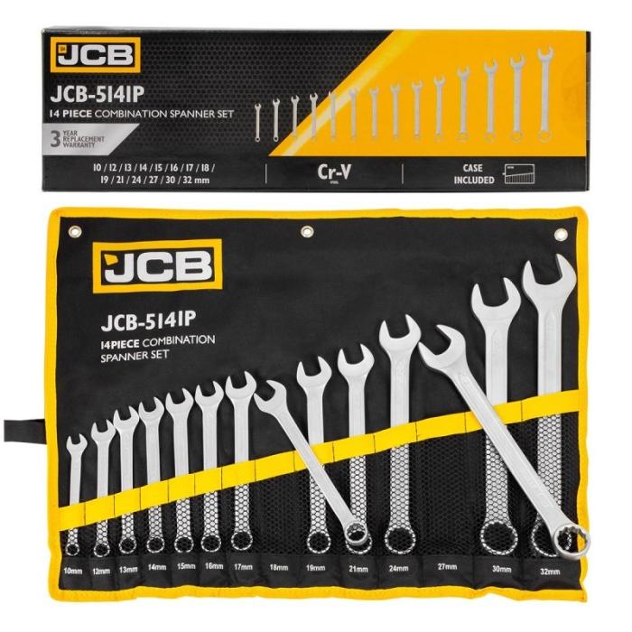Звездогаечни ключове JCB 10-32мм 14 бр.