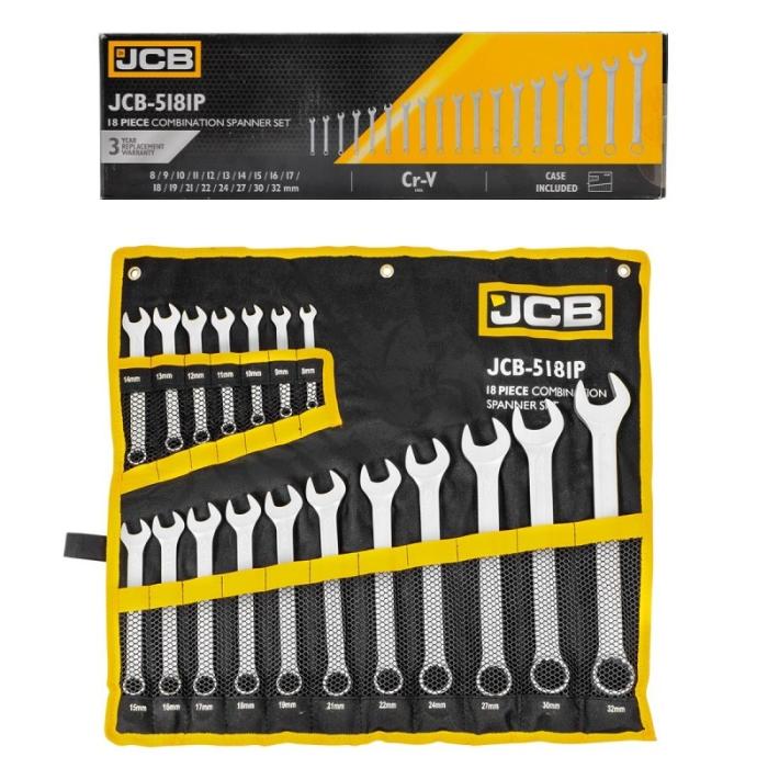 Звездогаечни ключове JCB 8-32мм 18 бр.